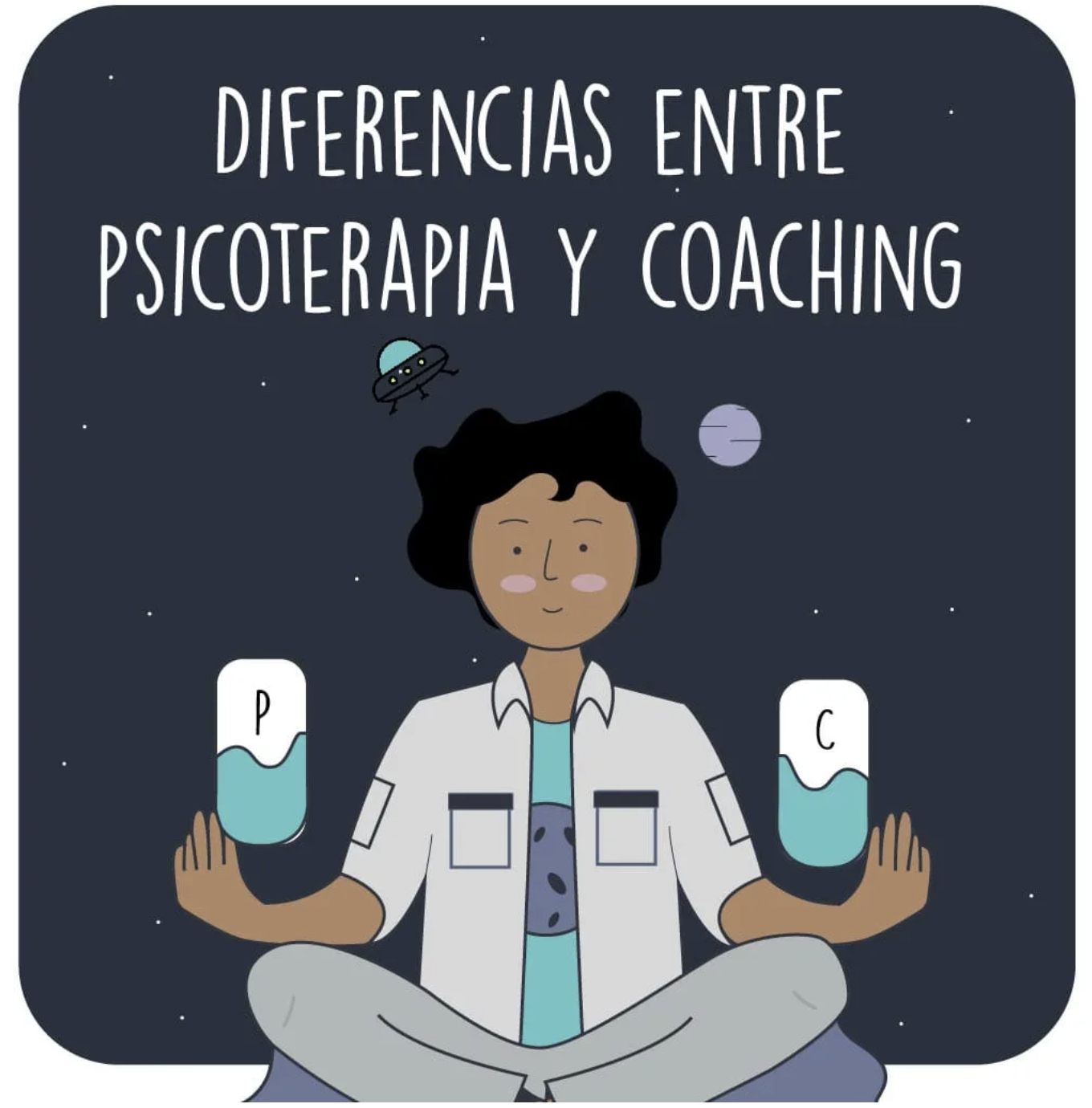 Ilustración sobre las diferencias entre psicoterapia y coaching